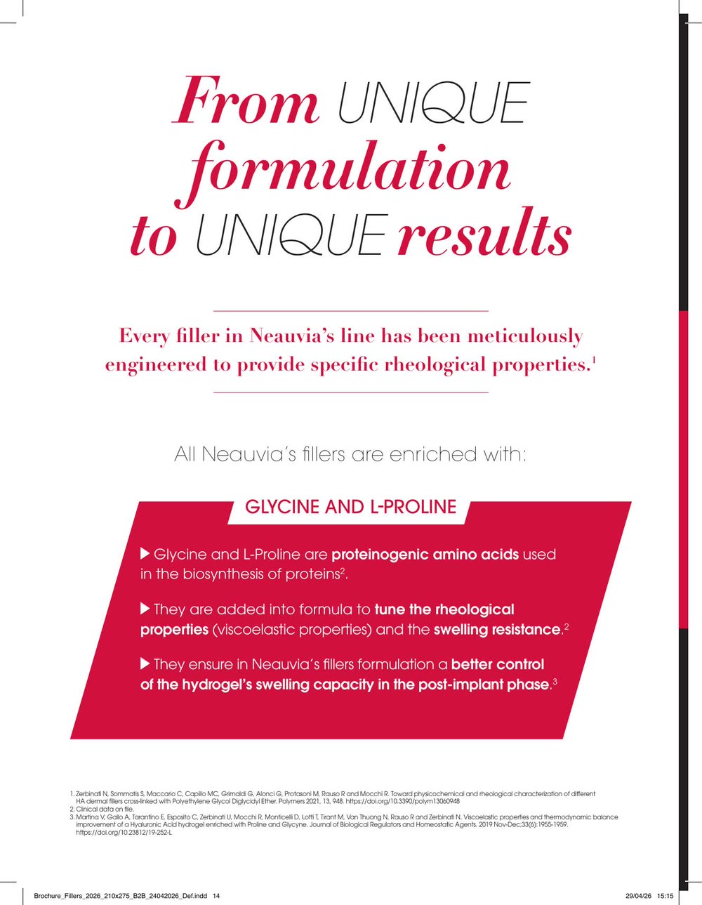 Glicina y L-prolina en la formulación